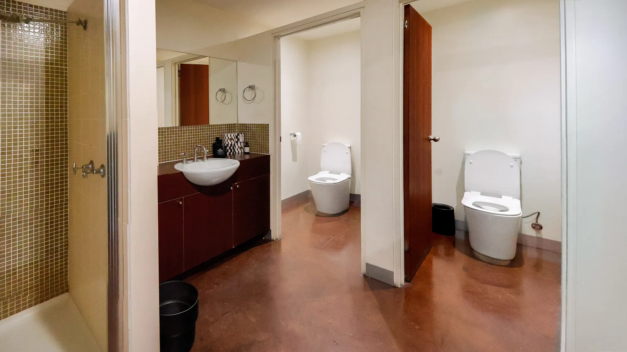 The accessible toilet and shower