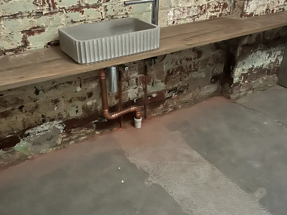 The bathroom during the build