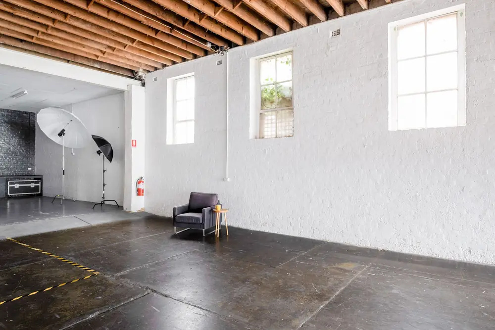 White brick wall downstairs