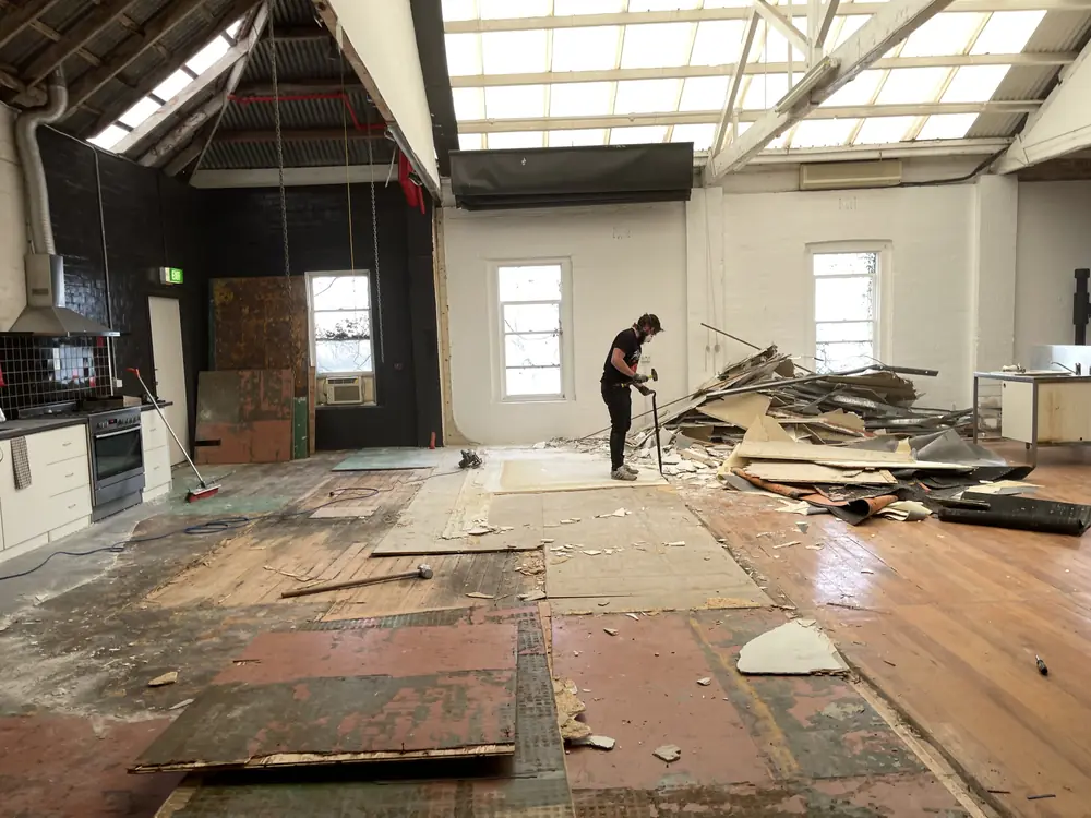 Ripping up the old floor