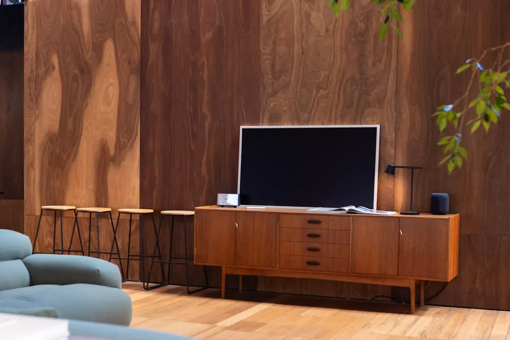 Timber wall and sideboard